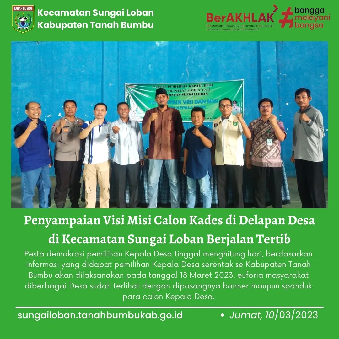 PENYAMPAIAN VISI DAN  MISI CALON KADES DI HADAPAN CAMAT