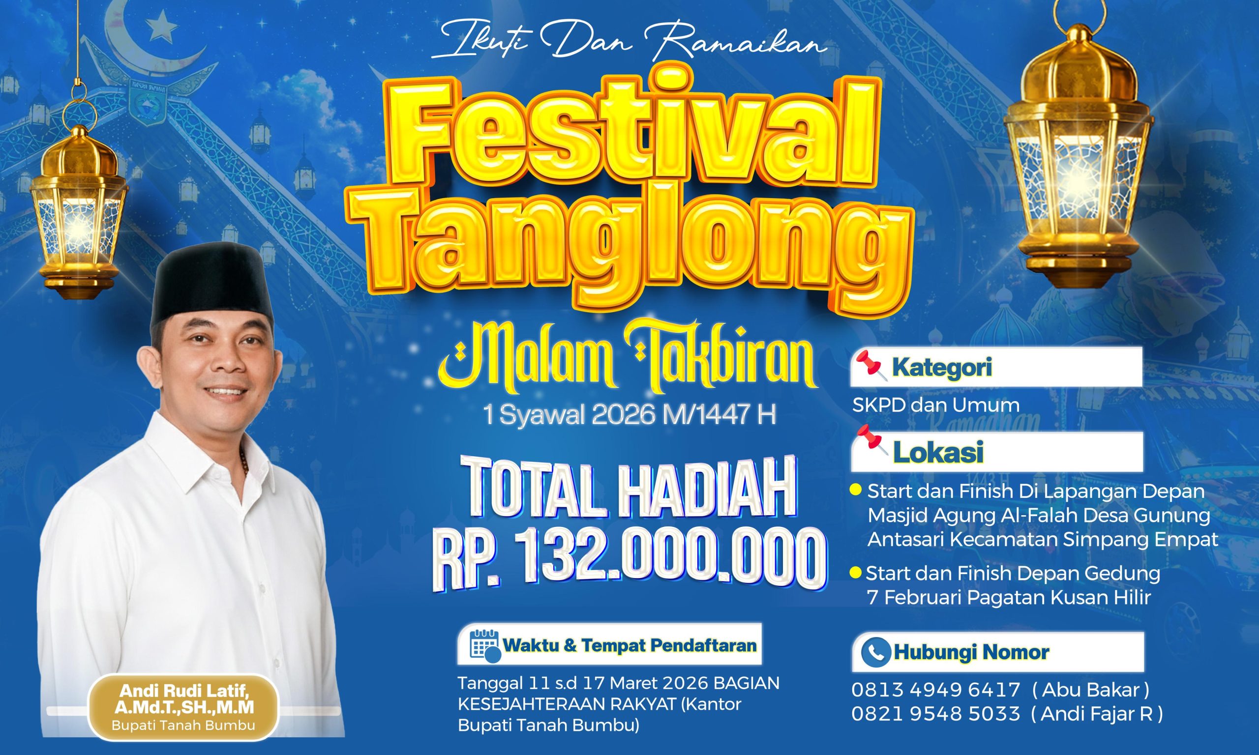 Pemkab Tanah Bumbu Gelar Festival Tanglong Malam Takbiran, Hadiah Rp132 Juta